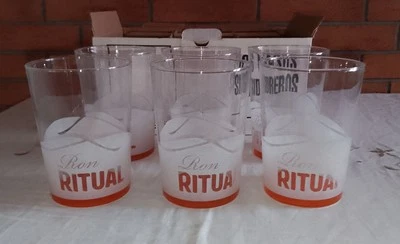 RARE/ Introuvable 6 Verres De " RON RUTUAL" Rhum 59 CL - Photo 1/4