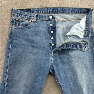 Levis 501 Jeans Men 36x30 Blue Dark Wash Straight Leg Fit Button Fly Modern - Picture 1 of 14