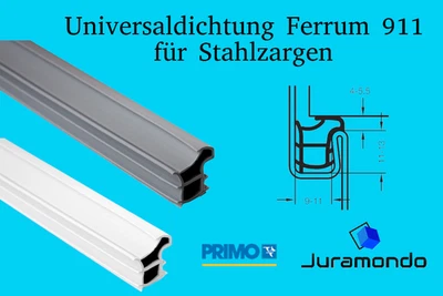 PRIMO DANMARK A/S Universaldichtung Ferrum 911 Stahlzargendichtung 5 Meter verschiedene Farben