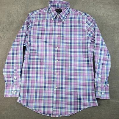 Camisa de vestir Lauren Ralph Lauren tela elástica a cuadros etiqueta negra preppy 15 1/2 Foto 1 de 4