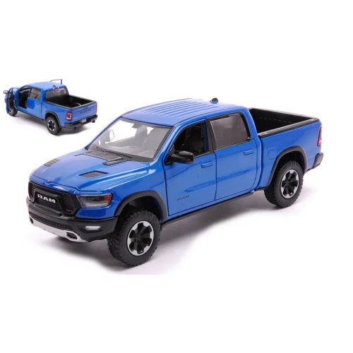 RAM 1500 REBEL CREW CAB 2019 BLUE 1:24 Motormax Auto Stradali Modellino Nuovo - Immagine 1 di 3