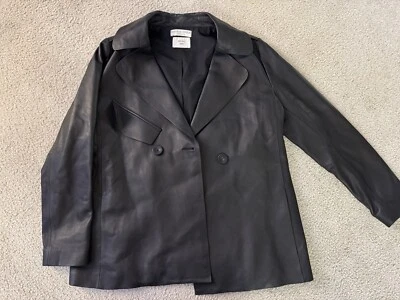 Chaqueta Bottega Veneta Mujer Talla 38 Negra Piel de Oveja Cuero Botón Auténtica Foto 1 de 4