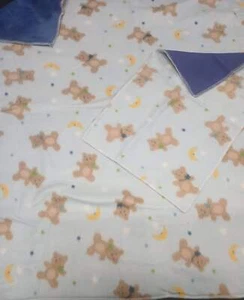 Handmade Double Layer Toddler Travel Blanket Set "Teddy Bears " - Picture 1 of 1