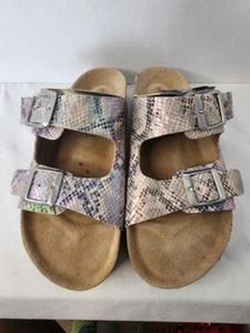 NATURAL WALK by Esmara Wmns8 Slide in Iridescent Snake Print Sandals EUC! - Picture 1 of 14