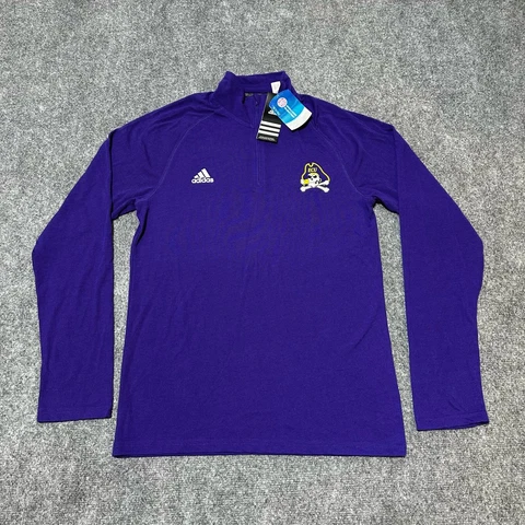 NEW East Carolina University Sweatshirt Mens Small Purple Long Sleeve Adidas Cover