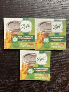 36 Ball Regular Mouth Lids for Mason Canning Jar (12) Per Pack Lot of (3) Boxes - Picture 1 of 1