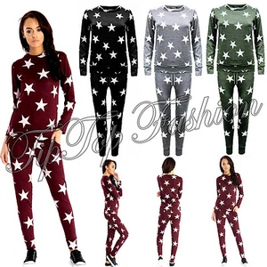 Damen Frauen Trainingsanzug Sternenmuster Sweatshirt Jogginghose Hose LoungeGym Wear Set - Bild 1 von 1