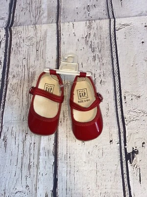 Bebé GAP Zapatos Niñas Rojo Vestido Ballet Zapatos Planos con Correa Talla 3-6 Meses Foto 1 de 2