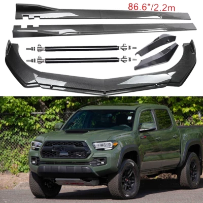 Carbon Fiber Front Bumper Lip Spoiler & Side Skirt For Toyota tacoma - Imagem 1 de 4