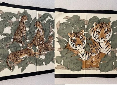 Joan Kessler Concord Fabric Big Cats Tiger Cheetah Cotton 2 Crafting Panels - Image 1 of 4