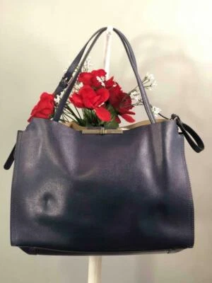 GIANNI CHIARINI 意大利正品海军蓝皮革挎包单肩包 — 第 1/4 张图片