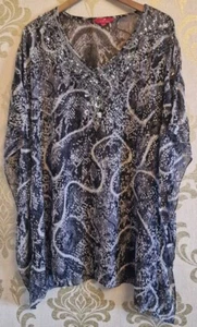 Ladies Grey Glitter Sequin And Beaded Sheer Kaftan Tunic Top, 12/14 JD Williams - Picture 1 of 7