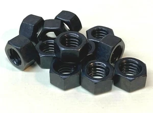 (50) 3/8-16 Tuercas Hexagonales Acabado Acero Óxido Negro Acabado UNC NEGRO 3/8"-16 - Imagen 1 de 2
