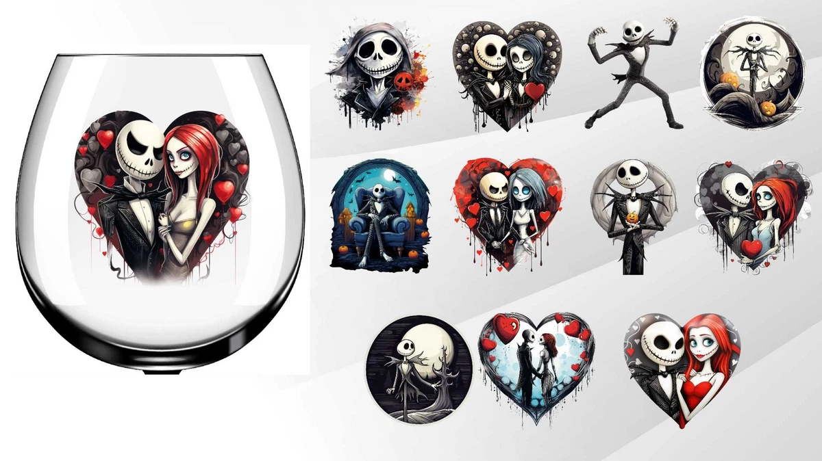 Jack And Sally My Family Is A Nightmare Stick Figure 6x8\" White...
