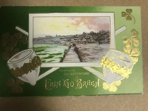 c.1910 ERIN GO BRAGH Trample Co. Waterford St. Patrick’s Day Vintage Postcard - Picture 1 of 9