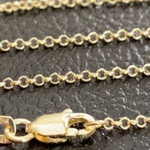 Collar de cadena rolo ligero de oro real amarillo liso de 14 k de 1,5 mm langosta 16",18",20 - Imagen 1 de 11