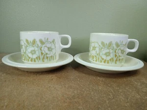 Pair of Vintage Hornsea FLEUR, Tea Cups and Saucers, Designed by Sarah Vardy - Picture 1 of 10