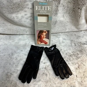Fownes Elite Leather Womens Gloves Black Vintage Sport Style Size A 6-7 - NIB - Picture 1 of 4