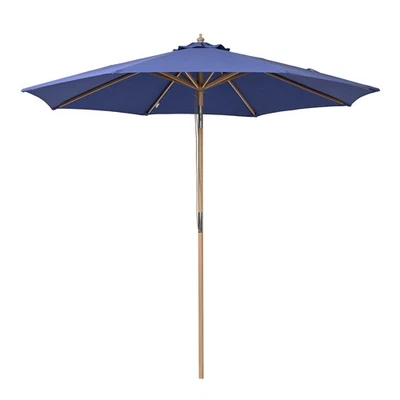 LAGarden 9Ft BOHO Market Patio Umbrella 260GSM Acrylic 5-Year-Non-Fading Blue - Image 1 of 4