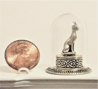 Casa de Muñecas Miniatura Gato Egipcio Escala 1:12 Arte Vidrio Cúpula Manto - Nuevo Foto 1 de 4