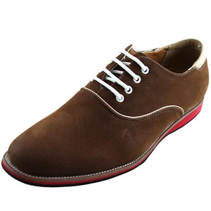 New men's shoes fashion lace up style oxfords synthetic leather Brown - Picture 1 of 1