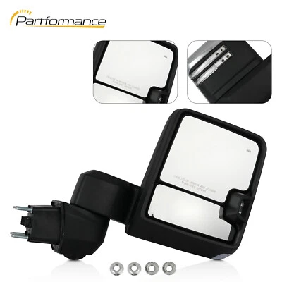 Espelho de reboque lateral passageiro preto + cromado para 19-24 Chevy Silverado GMC Sierra - Imagem 1 de 4