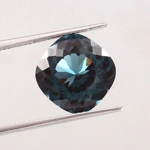 AAA 12x12 MM Natural Blue Green Brazilian Tourmaline Loose Cushion Gemstone Cut - Picture 1 of 4