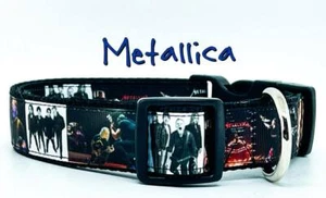 Metallica dog collar Handmade adjustable buckle 1" or 5/8" wide or leash Rock - Picture 1 of 8