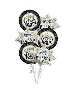 Ramo Globo Feliz Año Nuevo, Globos Año Nuevo (6 Globos) - Imagen 1 de 1