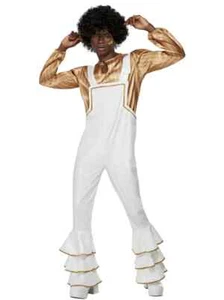 70s Super Glam Costume Disco Trouper 1970s Mens Retro 60s Music Icon Fancy Dress - Picture 1 of 2