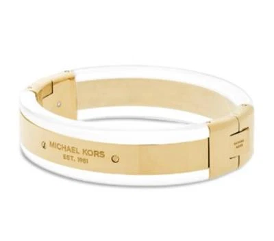 NUEVO BRAZALETE BRAZALETE MICHAEL KORS TONO DORADO + ACETATO ACRÍLICO BISAGRA MKJ5603 Foto 1 de 2