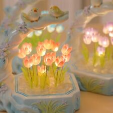 Stylish Tulip Night Light Handmade Resin Desktop Craft Decoration 10cm