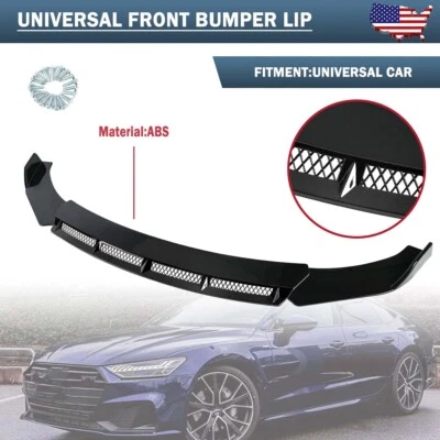 Front Lip Chin Bumper Body Kits Glossy Black Adjustable For BMW 3 Series E46 CAO - Imagem 1 de 4