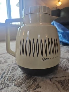 Oster Thermo Insulated Pitcher 2 Quart Coffee Carafe Thermal Beige Brown Vtg - Picture 1 of 6
