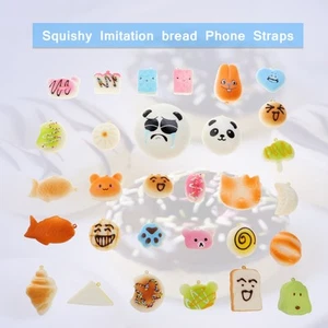 30Pcs Jumbo Medium Mini Random Squeeze Panda Bread Cake Buns Phone Straps - Afbeelding 1 van 12