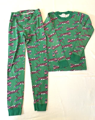 Hanna Andersson Girls Pink Tiger Pajamas PJs Sz 140 (Sz 10) Organic cotton - Image 1 of 3