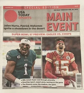 PATRICK MAHOMES KC CHIEFS SUPER BOWL LVII PREVIEW USA TODAY NEWSPAPER - Afbeelding 1 van 4
