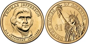 2007 D $1 President THOMAS JEFFERSON Presidential Golden Dollar 1-Coin - Picture 1 of 1