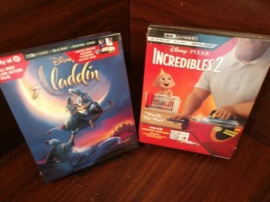 Aladdin 2019 + Incredibles 2 Digibooks (4K+Blu+Digital) NEW-Free Box Shipping! - Imagen 1 de 4