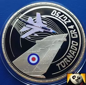 2017 70mm Panavia Tornado RAF Royal Air Force Gold Plated Proof Coin Medal - Picture 1 of 6