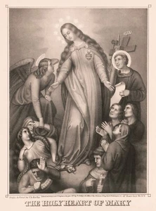 14346. Dekor Posterdruck. Raum Wandkunst Design. Jungfrau Maria Heiliges Herz. Christlich - Bild 1 von 1