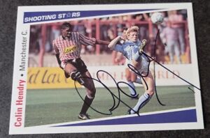 COLIN HENDRY MANCHESTER CITY SIGNED AUTOGRAPH Shooting Stars 1991/92 CARD No144 