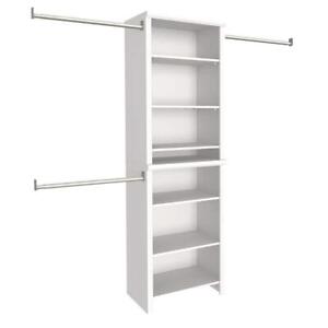 ClosetMaid Closet System 82.46"x120"x14.57" Standard White Wood w/Closet Rod