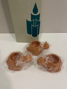 PartyLite Wee Three Terra Cotta Snail Tealight Holders ~ MINT NIB Retired Plant - Picture 1 of 2