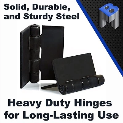 BOBCO METALS Heavy Duty Weldable Butt Hinges 6" x 6" - Steel Butt Hinges | 2 Pieces