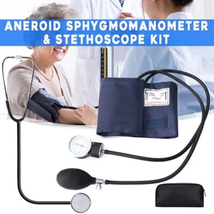 Aneroid Sphygmomanometer & Stethoscope Kit Manual Blood Pressure BP Cuff Gauge - Bild 1 von 7