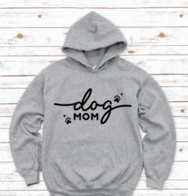 Sudadera con capucha unisex gris Dog Mom Foto 1 de 2