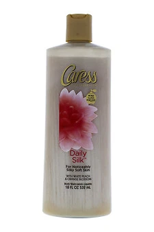 Caress Daily Silk Silkening White Peach & Silky Orange Blossom Body Wash 18 FL Oz Squeeze Bottle
