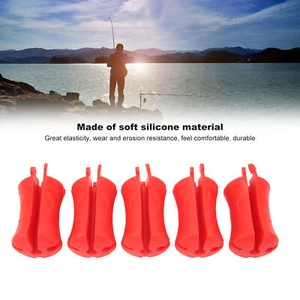 (Rojo) 5 PIEZAS Caña de Pescar Portátil Bola Fija Silicona Reutilizable Caña de Pescar CH - Imagen 1 de 24
