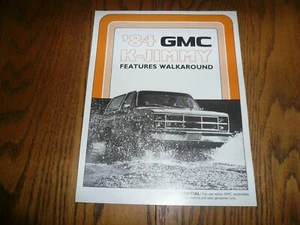 Folleto de ventas GMC K-Jimmy 1984 - vintage - cuenta con Walkaround - Imagen 1 de 3